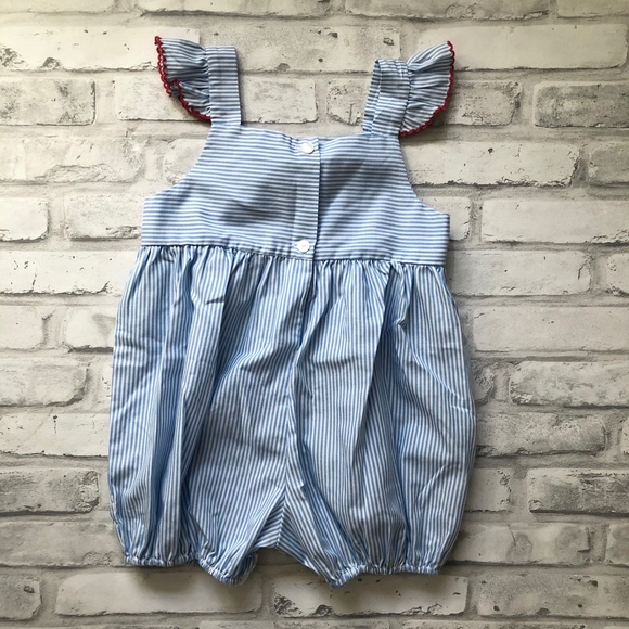 PETIT BEBE | Beach Romper Blue Stripe 24M - Picture 5 of 5